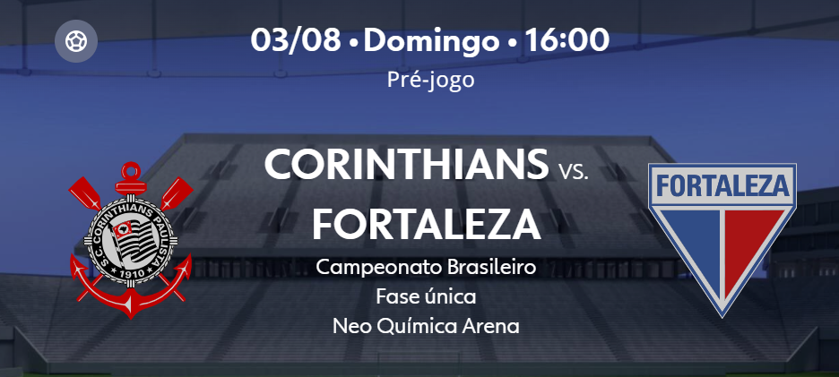 Teste IPTV: Corinthians x Fortaleza