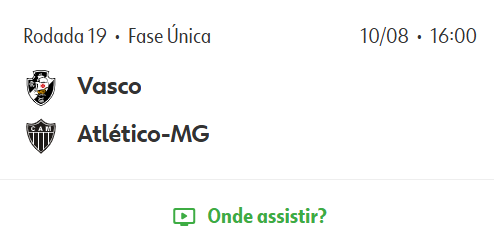 Vasco x Atlético-MG