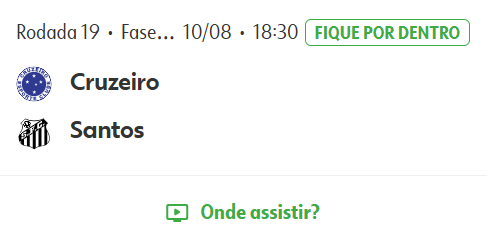 Cruzeiro x Santos