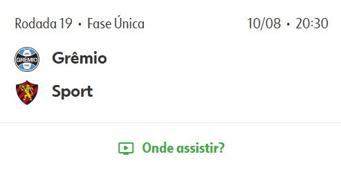 Grêmio x Sport