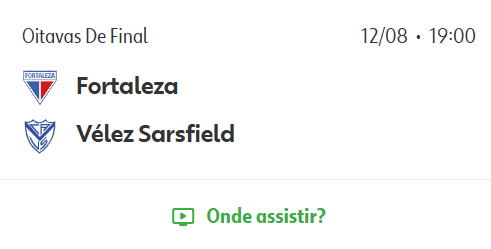 Teste IPTV: Fortaleza x Vélez Sarsfield