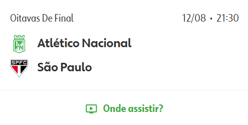 Teste IPTV: Atlético Nacional x São Paulo