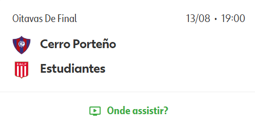 Teste IPTV: Cerro Porteño x Estudiantes