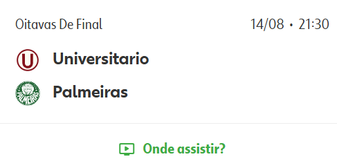 Teste IPTV: Universitario x Palmeiras