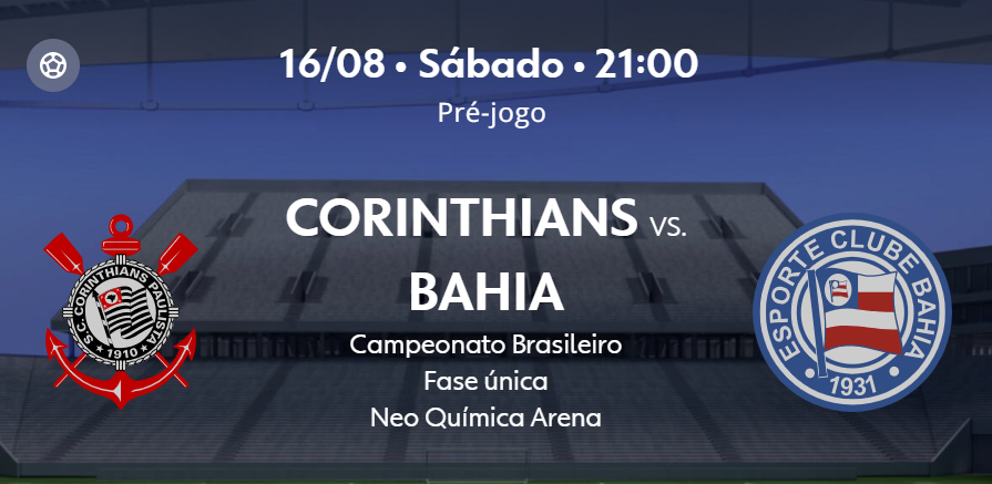 Teste IPTV: Corinthians x Bahia