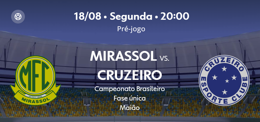 Teste IPTV: Mirassol x Cruzeiro